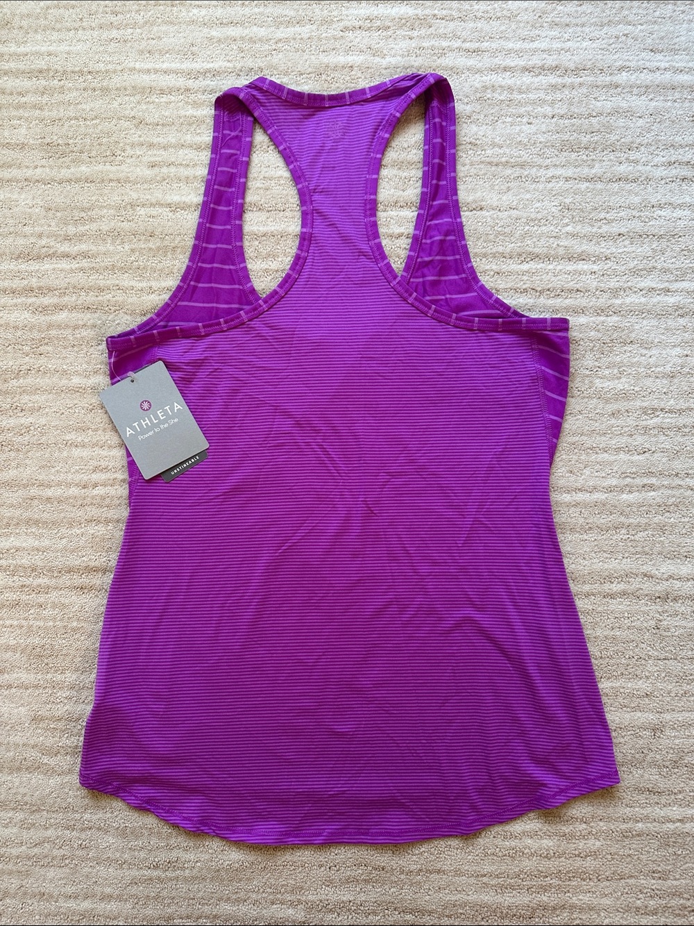 NWT ATHLETA Chi Tank Top Varied Jazz Stripe Purple Size Small - Picture 4 of 15